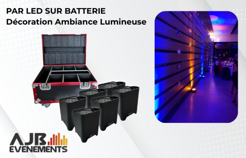 Location PAR LED sur batterie à Le Coteau, éclairage décoratif sans fil pour événements et soirées